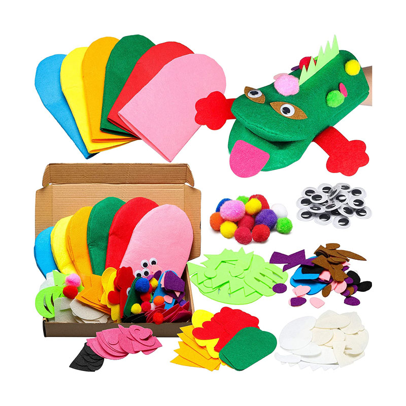 6Pcs Hand Puppet Making Kit Kids ເຄື່ອງຫັດຖະກໍາສິລະປະ DIY