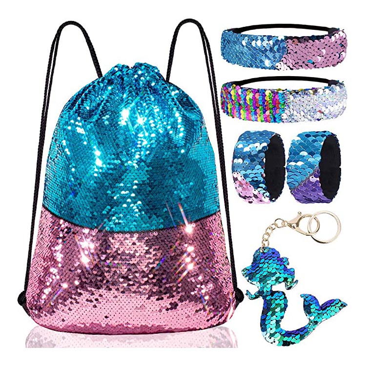 Reversible Sequin Drawstring Bag